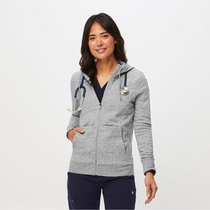 Heather Light Grey On-Shift™ - Sweater Knit Jacket FIGS